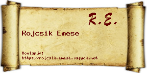 Rojcsik Emese névjegykártya